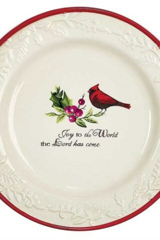 603799561198 Christmas Cardinals Joy To The World Plate