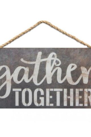 656200309490 Gather Together Jute Hanging Sign (Plaque)