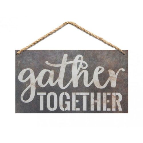 656200309490 Gather Together Jute Hanging Sign (Plaque)