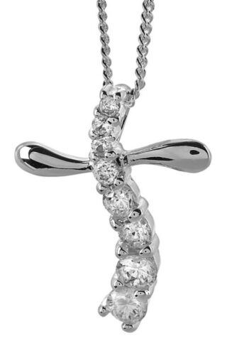 714611138518 Journey Cross With CZ Stones