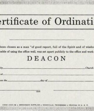 9780805472820 Certificate Of Ordination Deacon Billfold