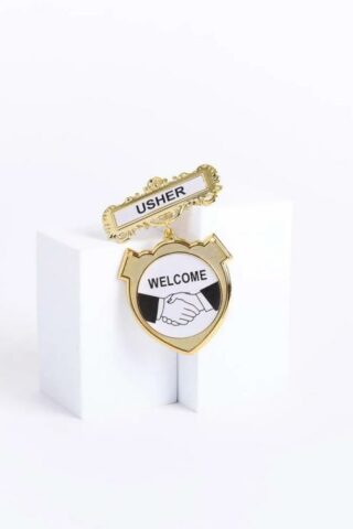 788200808007 Usher Welcome Pin Back Shield Badge