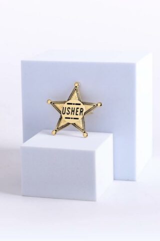 788200805730 Usher Star Pin Back Metal Badge