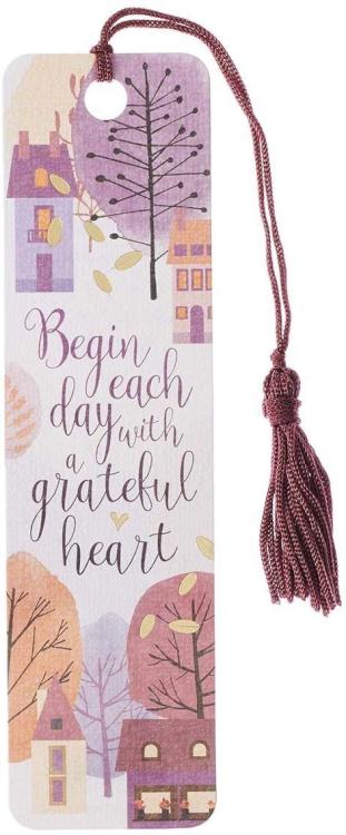 1220000134560 Begin Each Day with a Grateful Heart Boomark with Tassel