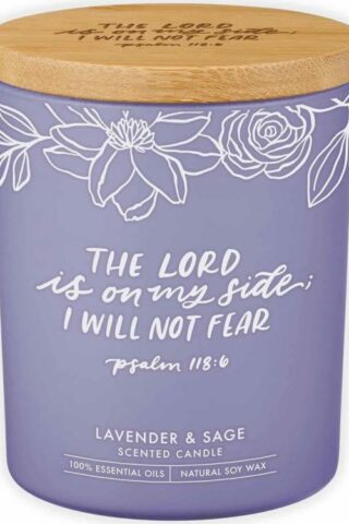 1220000328327 I Will Not Fear Lavender And Sage Candle In A Glass Jar Psalm 118:6