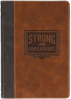 9781639526987 Strong And Courageous Espresso And Saddle Tan Classic Journal Joshua 1:9