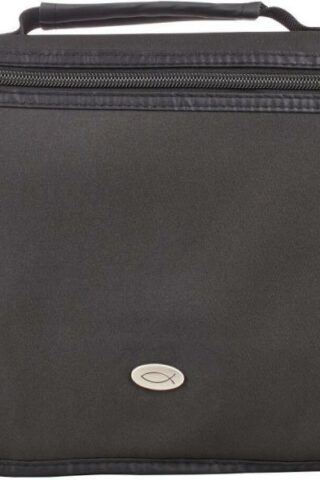 6006937069930 Black Microfiber Bible Cover for Men and Women  Ichthus Jesus Fish Emblem  Large