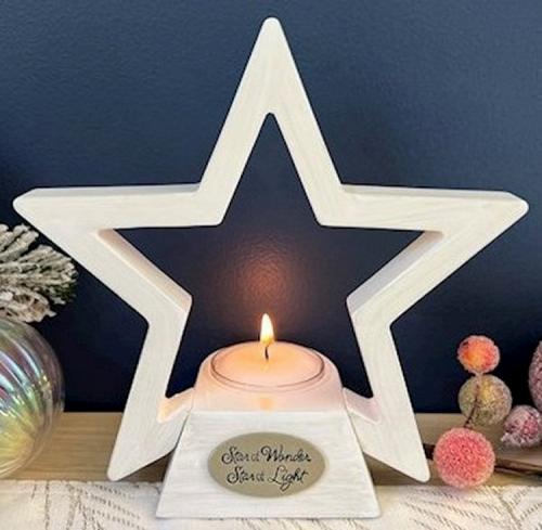 785525320801 Star Of Wonder Candle Holder With LED Tea Light