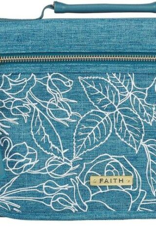 1220000134645 Faith Badge Floral Women's Tri-Fold Organizer Bible Cover Zipper Closure