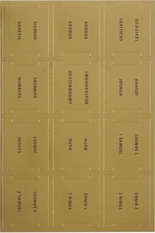 1220000323643 Bible Indexing Tabs for Men & Women: Gold Self Adhesive Pre-cut Index Labels